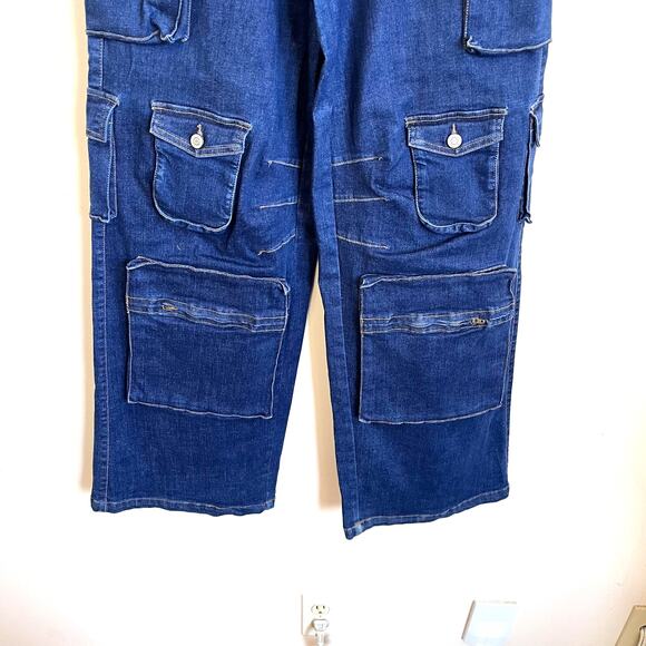 Nichole Lynel Baggy Wide Leg Cargo Oversized Womens Jeans Size M Streetwear Punk - Picture 5 of 8